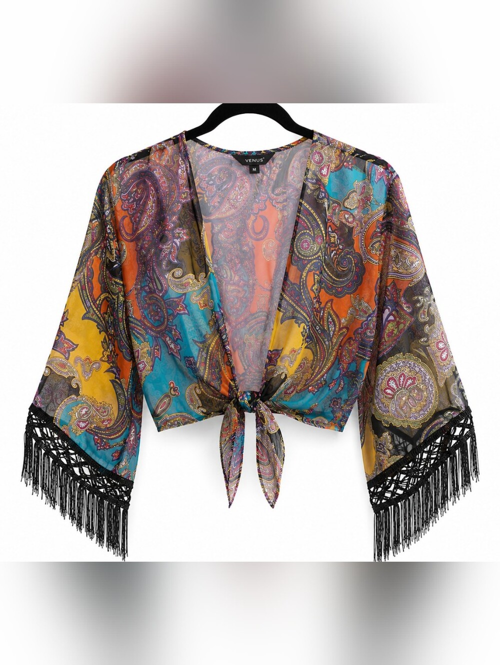 Vibrant Paisley Kimono Top - Multicolor